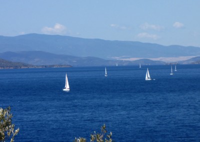 Sailing boats in The sea in Milina
